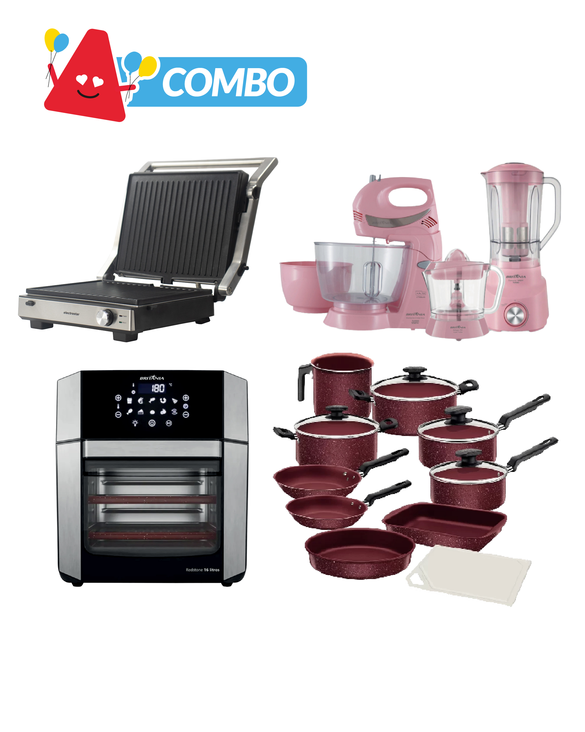 COMBO_COCINA_AIRFRYER + CHURRASQUERA + MULTIPROCESADOR